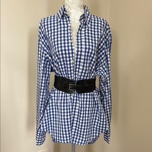 J.MCLAUGHLIN Blue and White Gingham Shirt